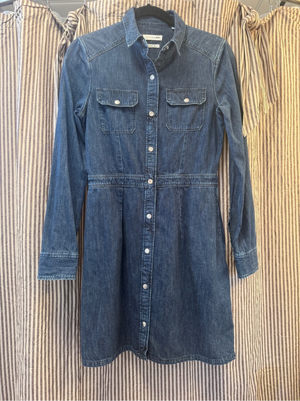 Rag & Bone Utility Denim Dress - Picture 5 of 11